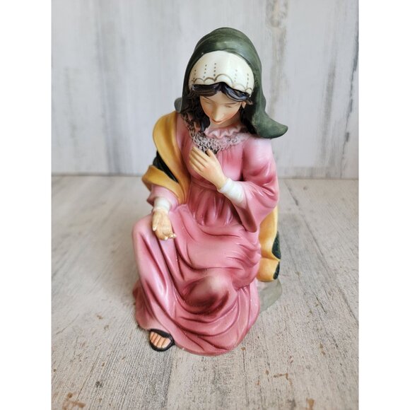 O'well Mary nativity scene mother religious vintage figure decor‎ xmas - Picture 2 of 7